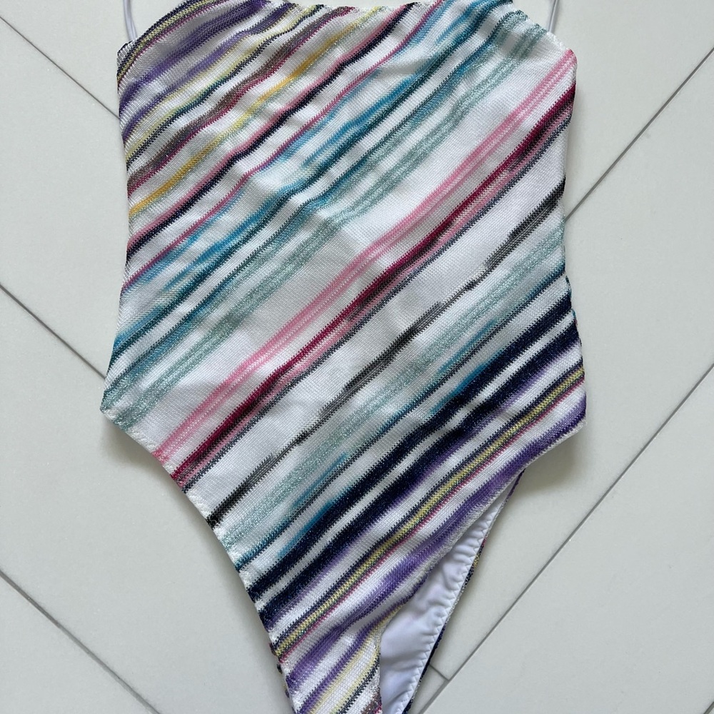 Missoni Lurex striped one-piece swimsuit size IT42
